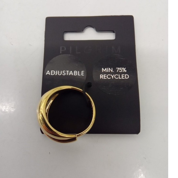 PILGRIM ORIT RECYLCED ADJUSTABLE SIZE RING - SIZE 5- 8 - GOLD PLATED - brand new - Picture 4 of 8